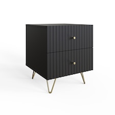 Thalia Ribbed 2 Drawer Bedside Table