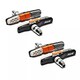 image 2 of AWE Set x 2 Triple V Brake Blocks/Pads Alloy Cassette Grey/Orange/White 72mm SPARE PADS