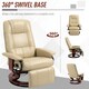 image 4 of HOMCOM Ergonomic Office Recliner Sofa Chair PU Leather Armchair Lounger Cream