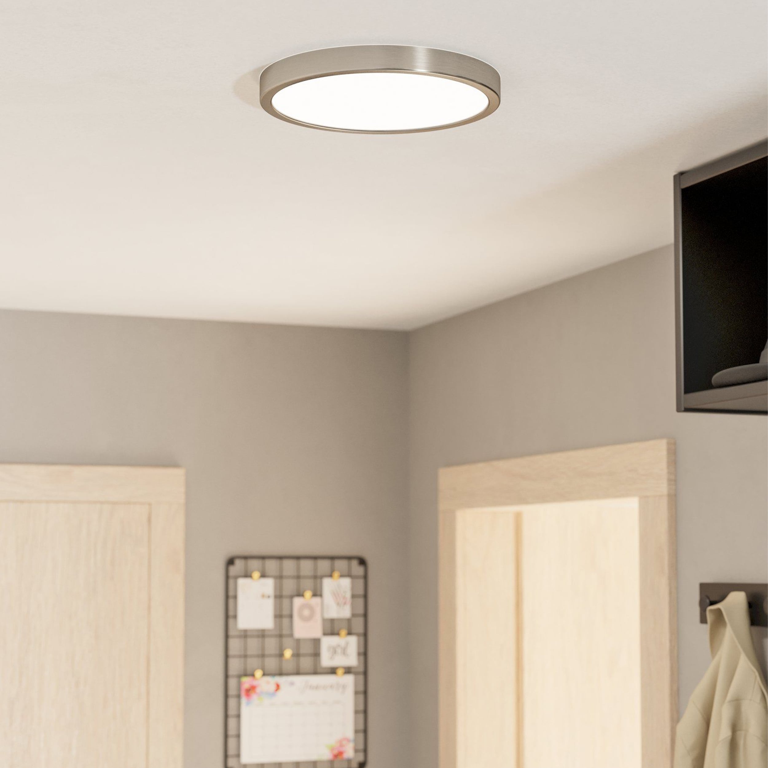 Eglo Fueva 6 Chrome LED Ceiling Light, 27cm in White