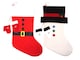 image 1 of Christmas Design Stocking with Buttons and Hanging Gloves