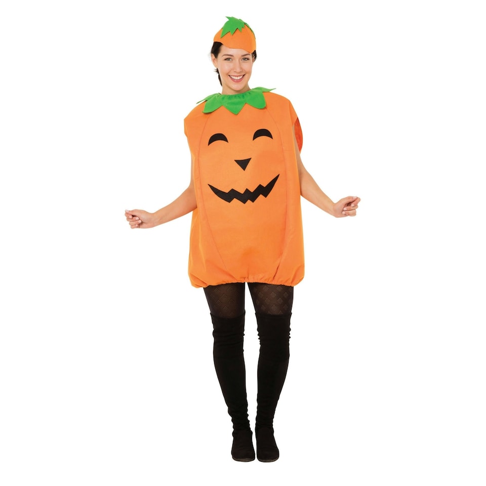 image 1 of Bristol Novelty Womens/Ladies Pumpkin Costume - Orange/Green/Black - 10 UK - 14 UK One Size