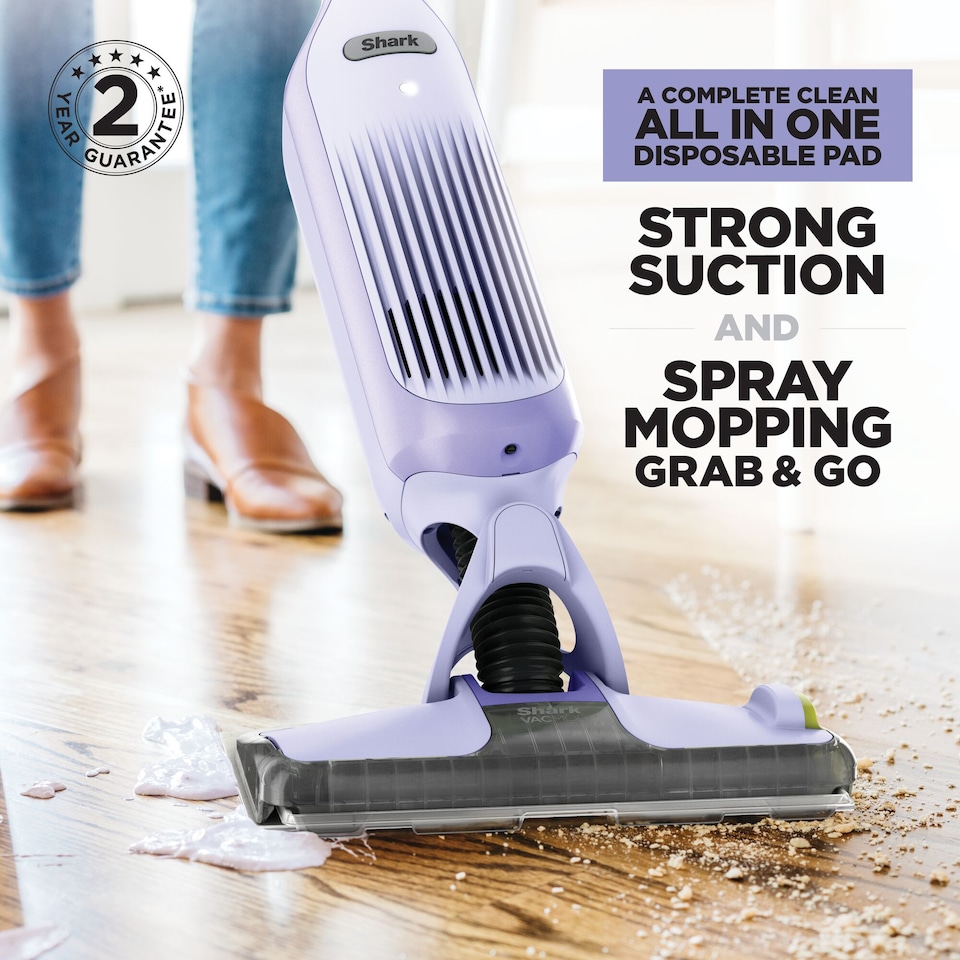 image 1 of Shark VM200UKPL VacMop Cordless 2-in-1 Vacuum Mop with Targeted Spray in Purple