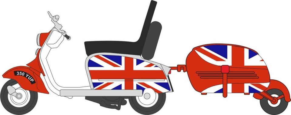 Oxford Diecast Scooter & Trailer Union Flag