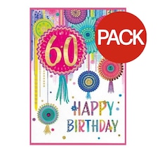 Simon Elvin Isabal Garden 60th Birthday Greetings Card (Pack of 6) - Multicoloured - One Size