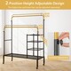 image 4 of COSTWAY Rolling Clothes Drying Rack Adjustable Double Rods Garment Rack Golden