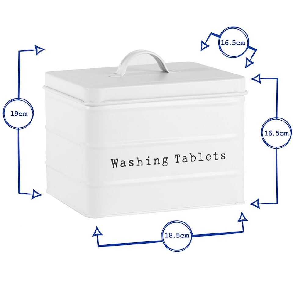 image 1 of Harbour Housewares Vintage Metal Washing Tablets Canister - Grey | Grey | Grey | 1