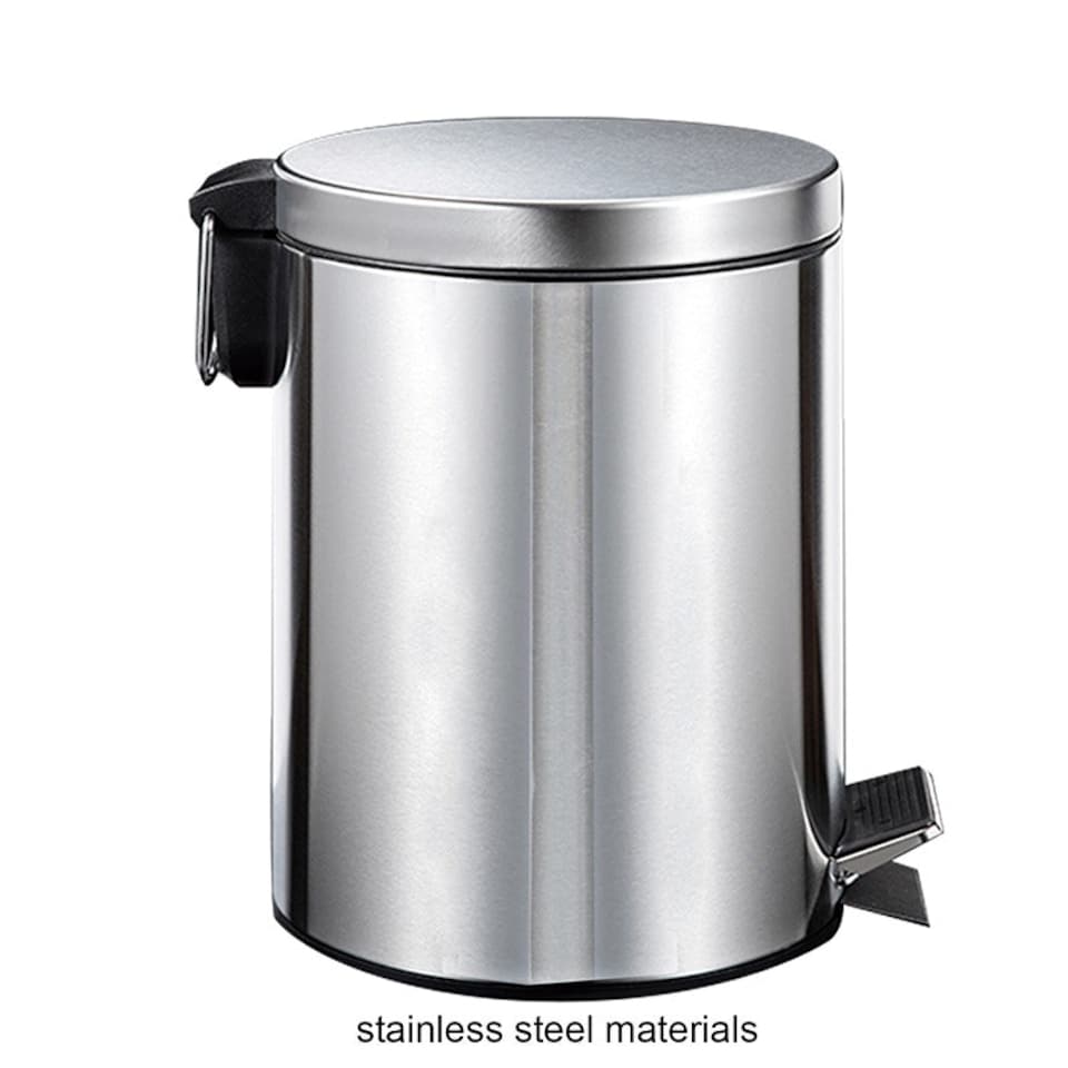 image 1 of Stainless Steel Silver Metal Wastebin 8L