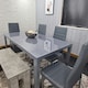 image 7 of Dining Table Set with 4 Chairs, and a Bench Dining Room and Kitchen table set of 4, and Grey Bench Grey