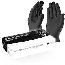 100 x Small Black Strong Nitrile Powder Free Gloves Ideal For Medical, Tattoo, Barber Shop & Mechanical