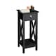 image 1 of Living and Home 1-Drawer Wooden Console Table - Black