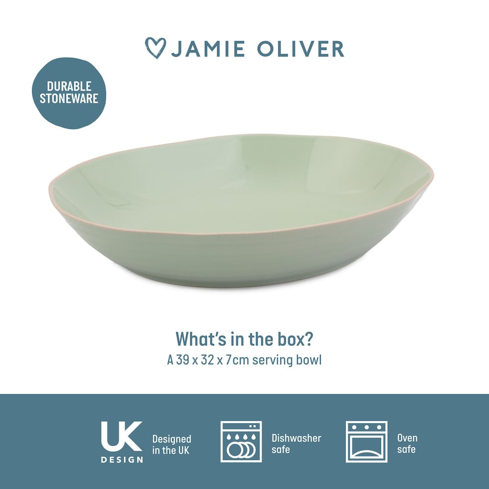 image 1 of Jamie Oliver Big Love Green Stoneware Serving Bowl | Green | Green