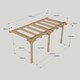 image 3 of Wall Mounted Double Premium Pergola 3 Posts - Wood - L240 x W540 x H270 cm - Light Green