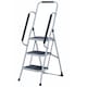 image 2 of Gr8 Home 3 Step Ladder Folding Stool Non Slip Tread Steel Foldable Home DIY With Handrail