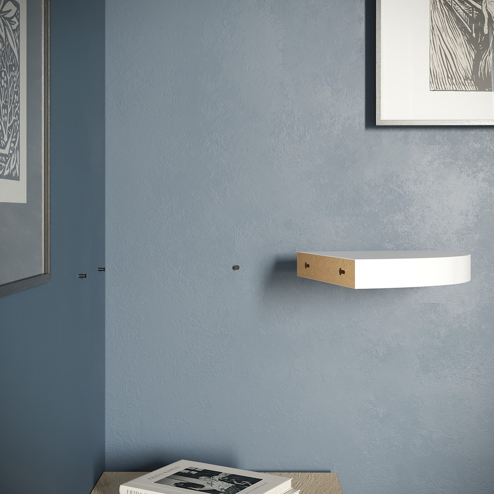 image 1 of Wooden Wall Mounted Floating Corner Shelf - Set of 3 | White | 3