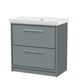 image 1 of Balterley Modern Floor Standing 2-Drawer Bathroom Vanity with Fireclay Basin | Grey | Monument Grey | 1