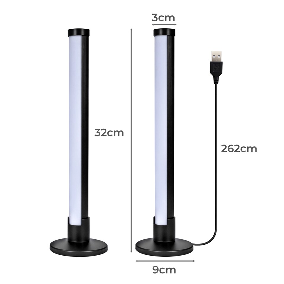 image 1 of Emitto 2x Smart RGB LED Light Bars Game Ambient Lamps Color Changing Music Timer