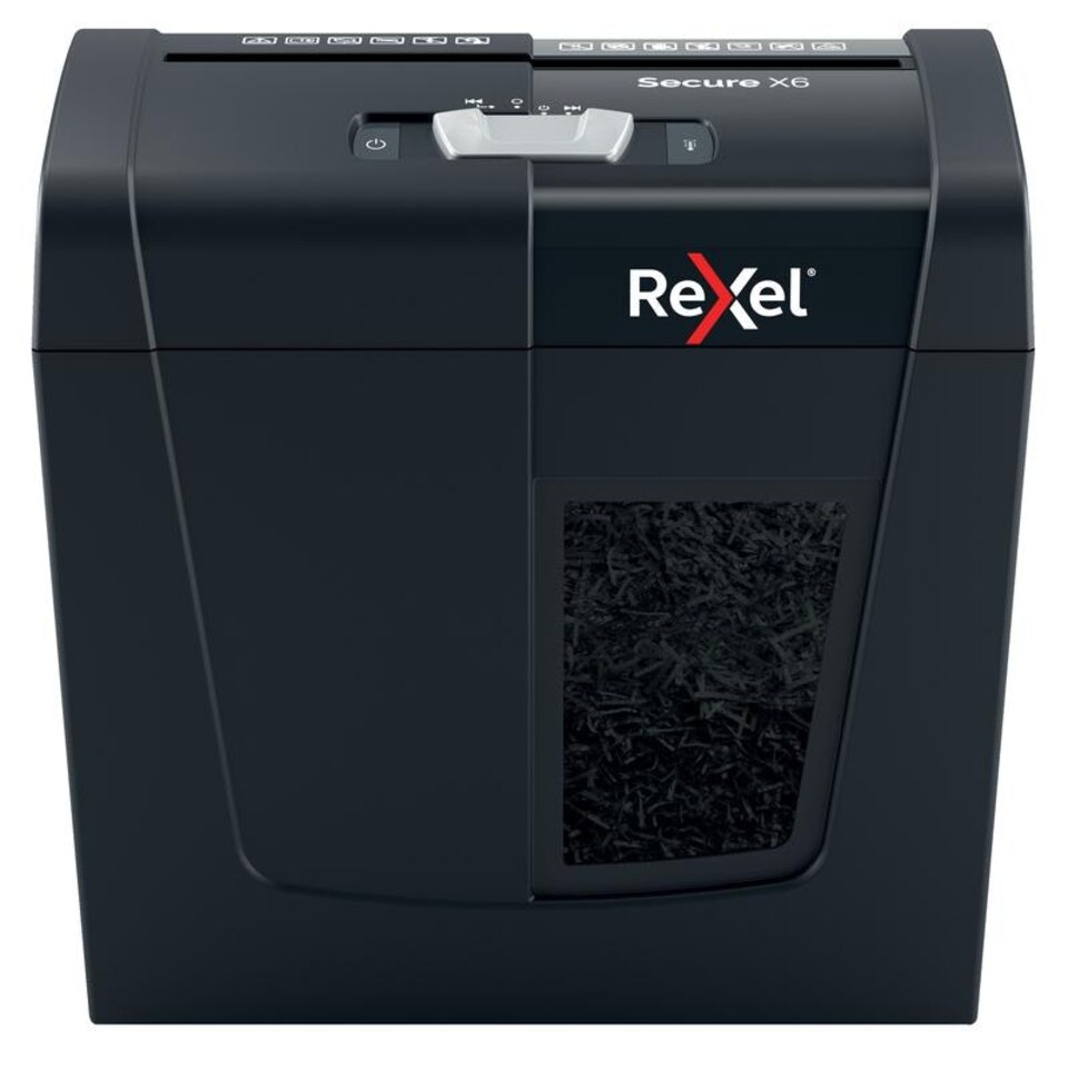Rexel Secure X6 Cross Cut Shredder 10 Litre 6 Sheet Black 2020122