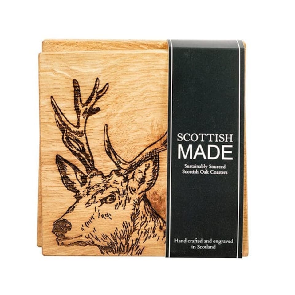 image 1 of The Just Slate Company Set of 2 Stag Oak Coasters