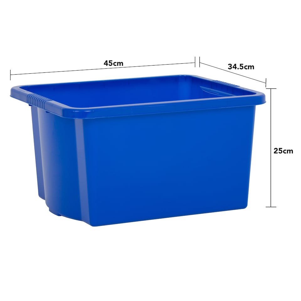 image 1 of Wham Stack & Store 4 x 35L Plastic Storage Boxes | Blue | 4