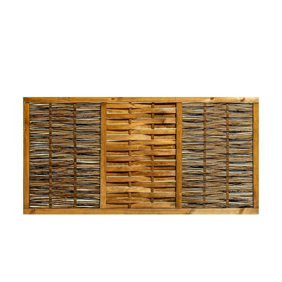 image 1 of Primrose Willow Premium Framed Fence Panel Bunched Hurdle Woven 1.82m x 0.90m