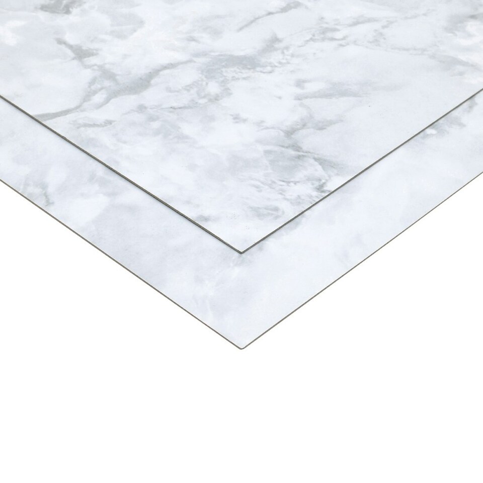 image 1 of Living and Home Square Stone Effect Floor Tiles 24Pcs - Gray & White Ink Pattern Multi