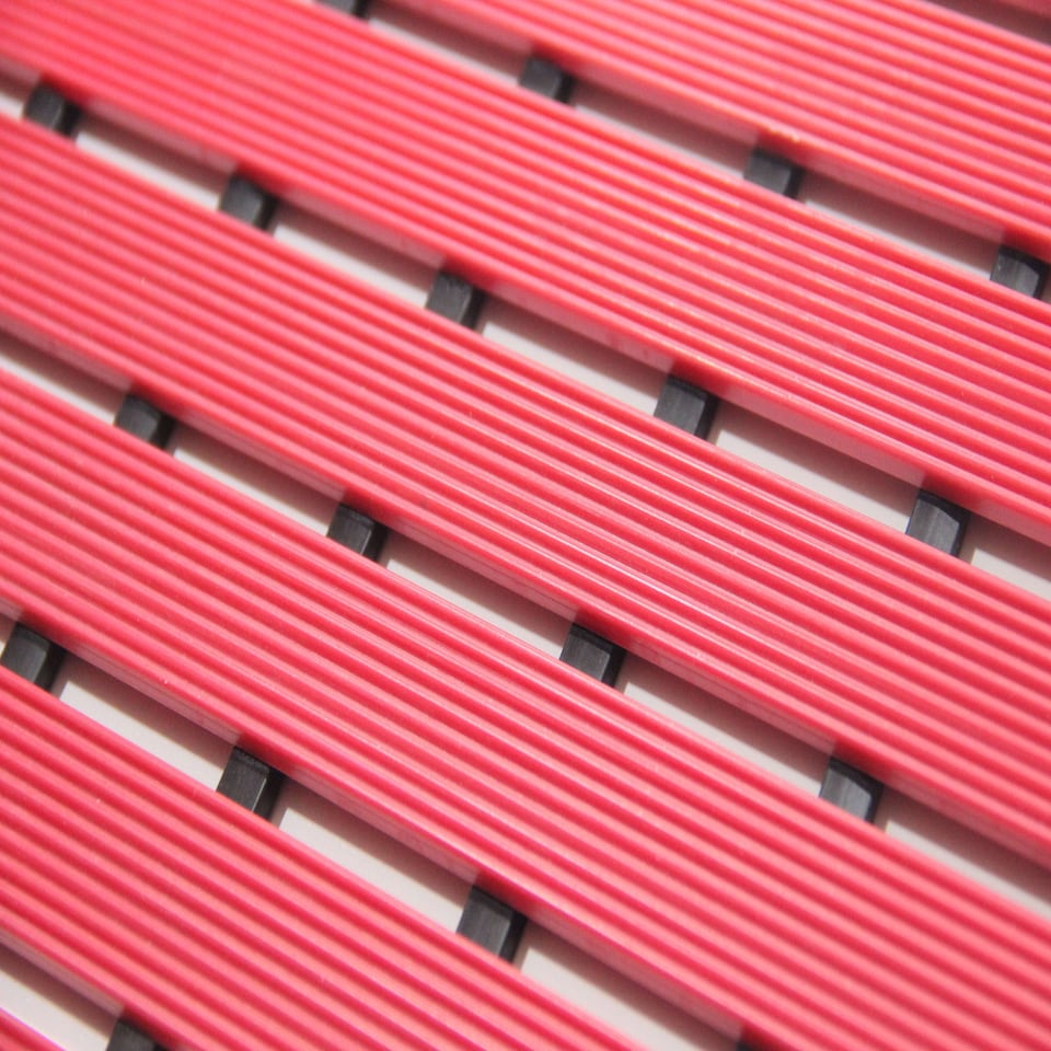 image 1 of PVC Duckboard Non-Slip Shower Mat - 61cm x 43cm | Red | Red
