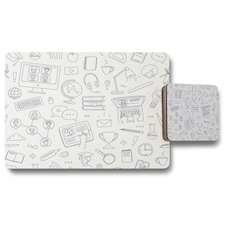Learning online (Placemat & Coaster Set)