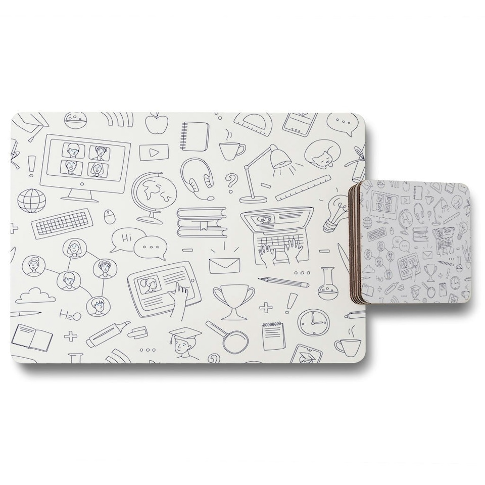 image 1 of Learning online (Placemat & Coaster Set)