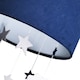 image 5 of Soft Midnight Blue Velvet Pendant Lamp Shade with Hanging Felt Stars and Clouds | Blue | 12"