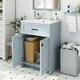 image 8 of COSTWAY Bathroom Vanity Storage Cabinet w/2 Doorsy Grey