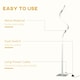 image 6 of HOMCOM Spiral Floor Lamp for Living Room with 3 Adjustable Brightness, Silver