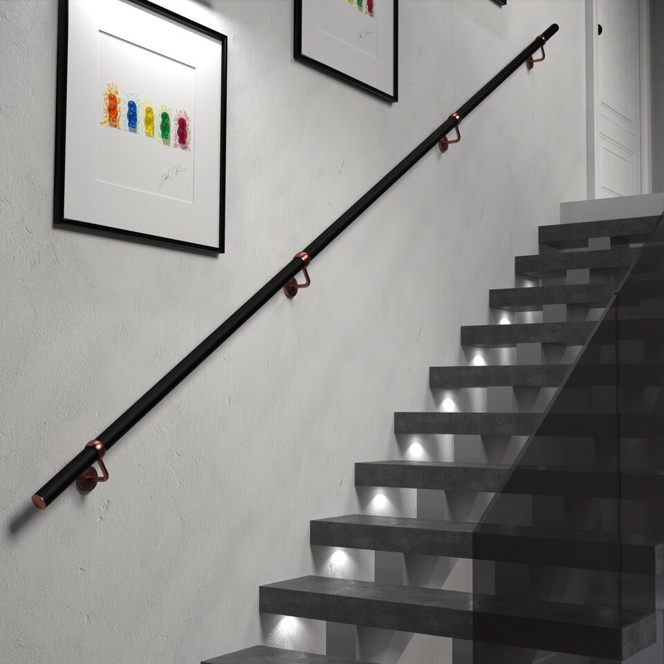 image 1 of Stiley Living Wall Mounted Handrail Kit, Banister System with Brackets and Fixings