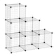 image 1 of HOMCOM DIY 6 Cube Metal Wire Rack Interlocking Storage Cabinet Living Room Organiser Display Shelves Black