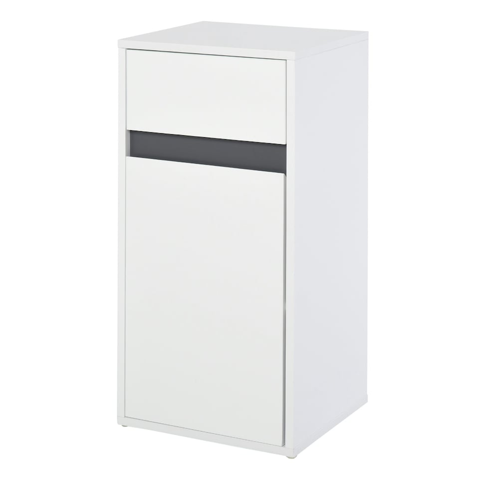 image 1 of HOMCOM Modern Minimalistic Bathroom Storage Cabinet Drawer Cupboard Shelf White