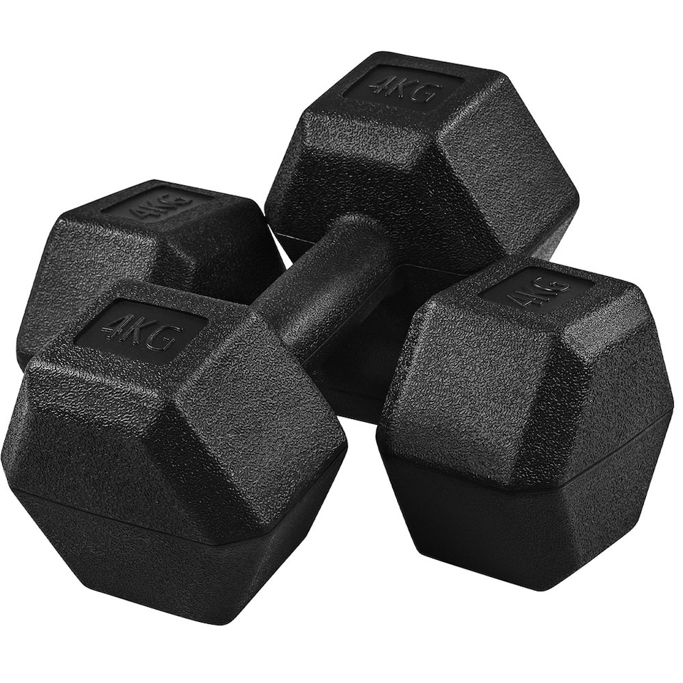image 1 of Yaheetech 2x4kg (Sold in Pair) Hex Dumbbells Set Black