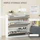 image 3 of HOMCOM Shoe Cabinet with 3 Drawers, High Gloss Front Panels, Glass Top Grey