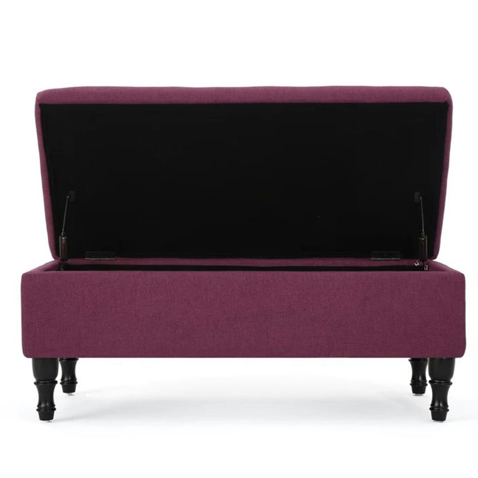 image 1 of Fuchsia Fabric Ottoman Storage Bench Pink