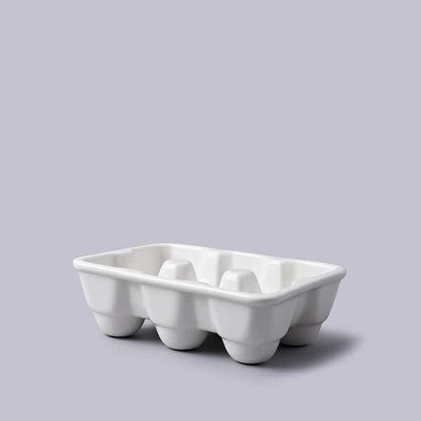 WM Bartleet & Sons Porcelain Divided Fridge Egg Box in White