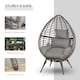 image 3 of Outsunny Garden Egg Chair, Teardrop Outdoor PE Rattan Chair with Full-body Soft Padded Cushion, Mixed Grey