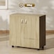 image 5 of Vinsetto Filing Cabinet with Locking Doors & Shelves, 2-Tier Lockable Storage Cabinet with 2 Keys for Home Office, 80W x 40D x 80H cm, Oak