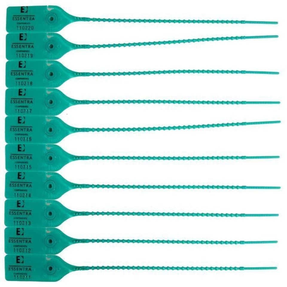 PRO POWER - Plastic Pull Through Seal 250mm Green 100 Pack