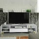 image 7 of TV Unit 200cm White with Fluted Doors, Gold Details and Drawer White