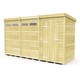 image 1 of 12 x 4 Feet Pent Security Shed - Single Door - Wood - L118 x W358 x H201 cm Brown