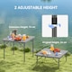 image 6 of Outsunny 3ft Folding Camping Table, Heavy Duty Picnic Table with 2 Adjustable Height for Indoor Outdoor Garden, Party, BBQ, Dark Grey | Grey | Dark Grey | 86L x 86W x 74Hcm