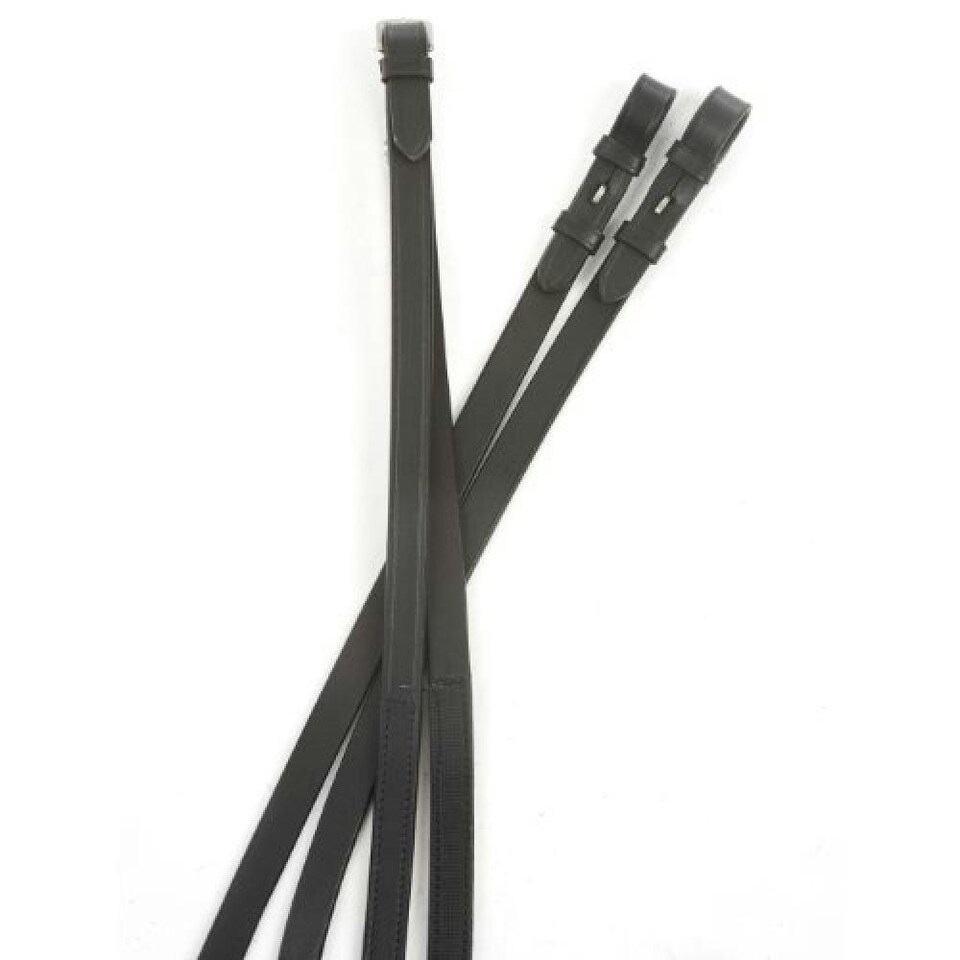 image 1 of Kincade One Sided Rubber Reins - Brown - 54in