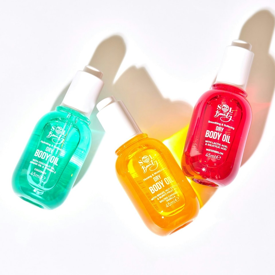 image 1 of Sol Beauty Dry Body Oil Caramel Vanilla Scent 45ml