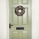 image 3 of 36cm Frosted Hanging Christmas Wreath with Pine Cones & Wooden Stars