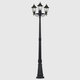 image 1 of ValueLights Traditional 1.95m Black 3 Way IP44 Outdoor Garden Lamp Post Light - Complete with 3 x 6w LED ES E27 Warm White Bulbs Black