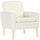 image 6 of HOMCOM Modern Accent Chair with Wood Legs, Wide Seat, Cream